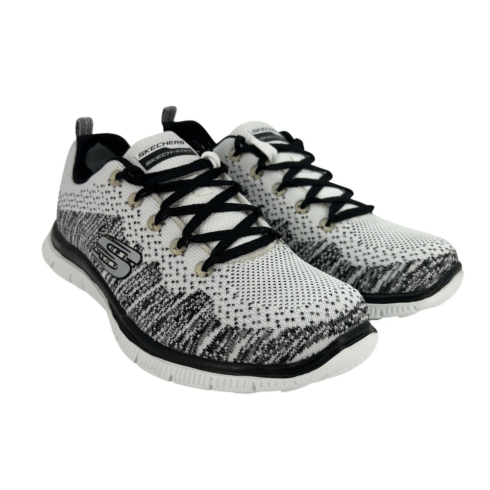 Skechers Shoes Womens Size 8 White Black Flex Appeal Jump Memory Foam 11877/WBK